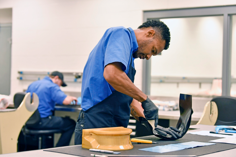 This carbon fiber part was made using the 3D printed layup tool.