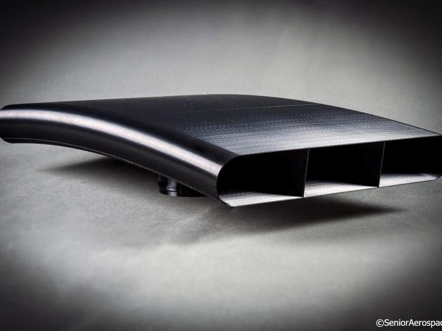 Producing components in Stratasys; aerospace-grade ULTEM™ 9085 resin ensures a robust, repeatable and traceable production process for BWT customers. Picture shows development component used in low pressure air ducting systems.