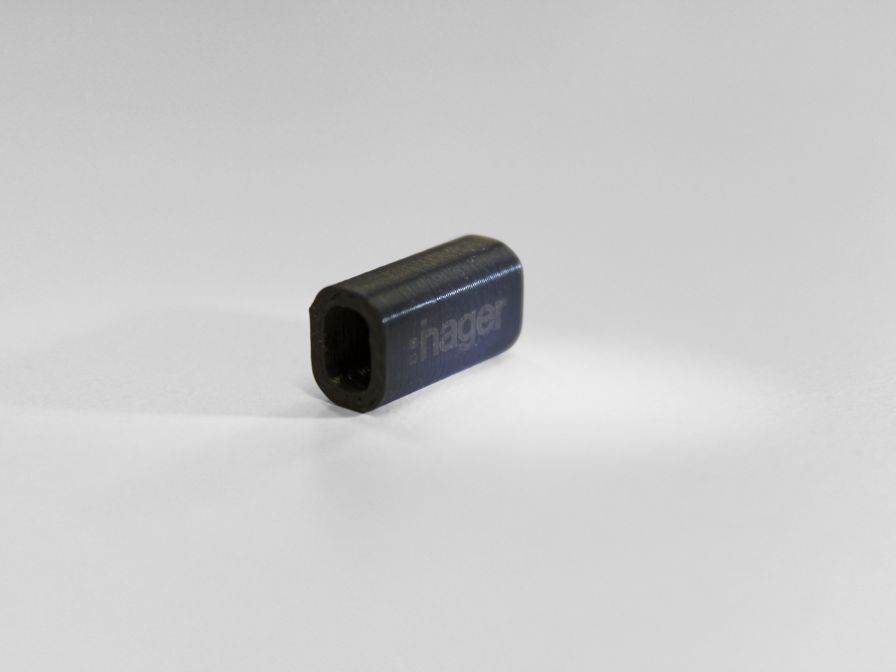 Final 3D-printed cap for use with an electronic device produced in ABS-M30.