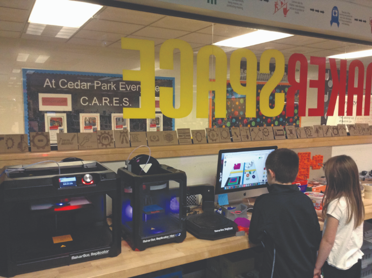 Makerspace at Cedar Park Elementary School.