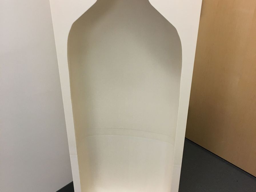 The 3D printed lay-up mold for the main sled pod, made with ASA thermoplastic.