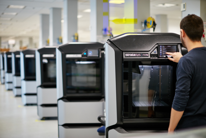 Stratasys 3D printers. 