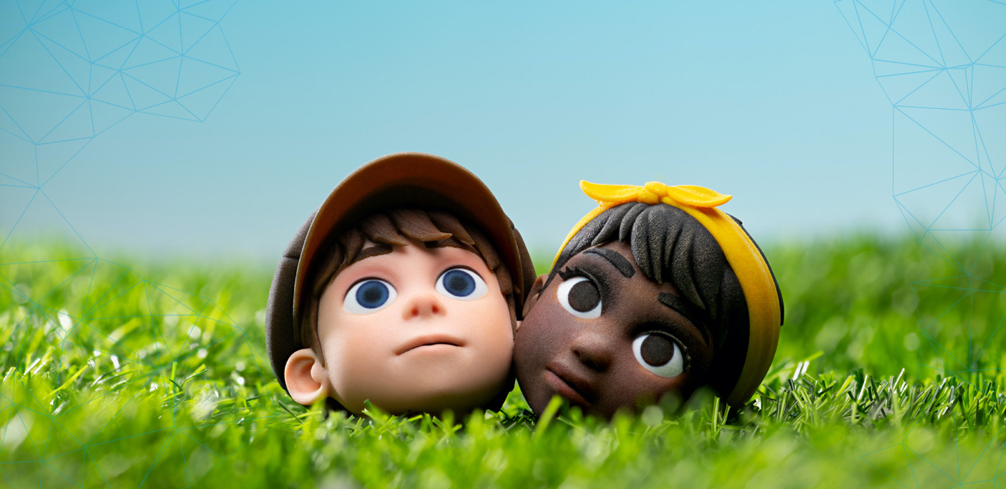 Toy Kids in the grass