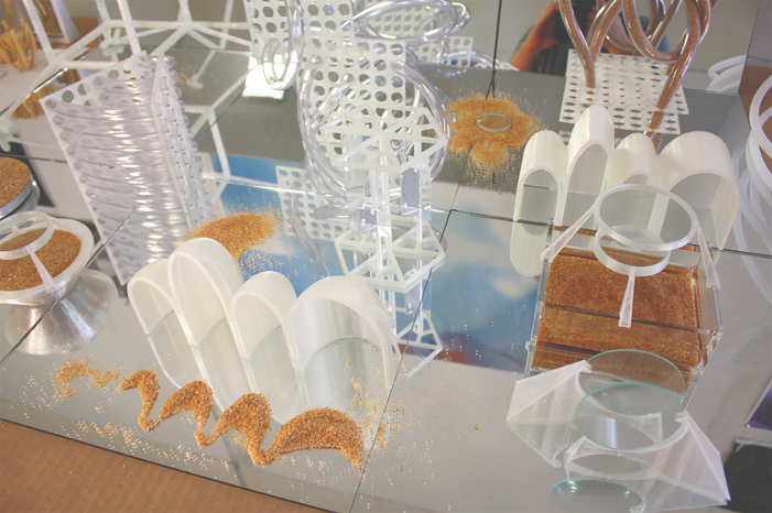 3D printed art sculptures created by SUNY New Paltz students.
