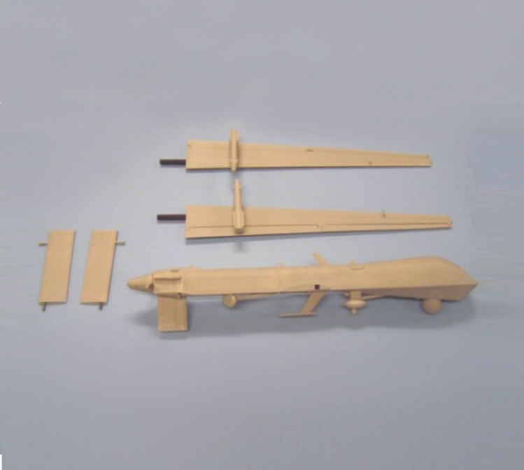 UAV replica fuselage and wings, manufactured with the FDM process.