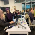 People gathering inside a classroom in Jerusalem