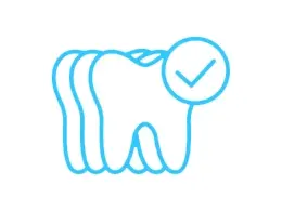 identical teeth with checkmark symbol