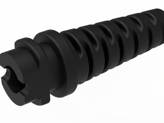 Cable strain relief grommet 3D printed with P3 stretch 80 material
