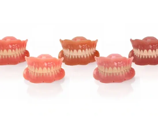 Stratasys TrueDent Dentures with 3D printed color variety
