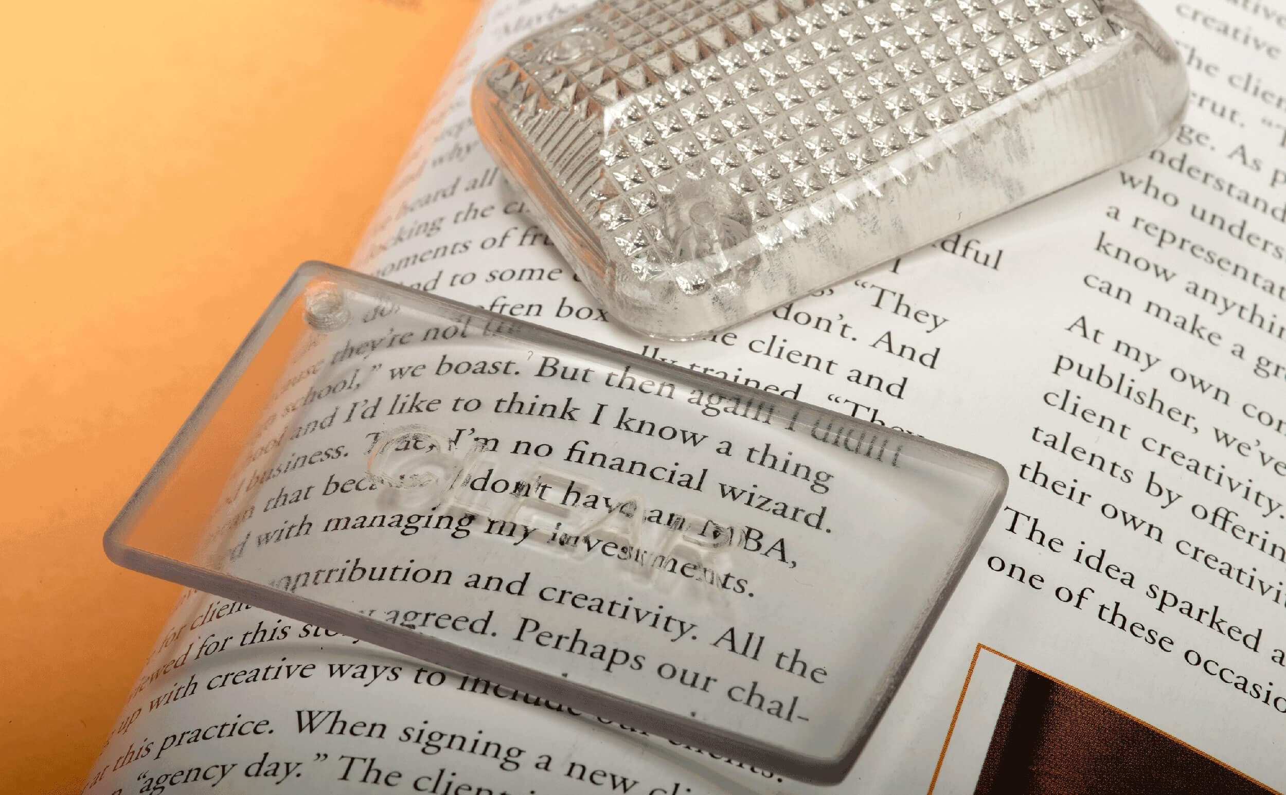 small 3d printed transparent lenses