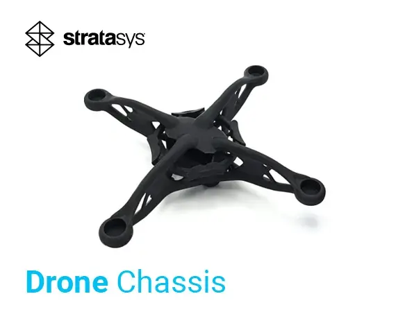 Lightweight drone chassis produced in RG3101 L material on the Origin® One for durable, end-use UAV applications.