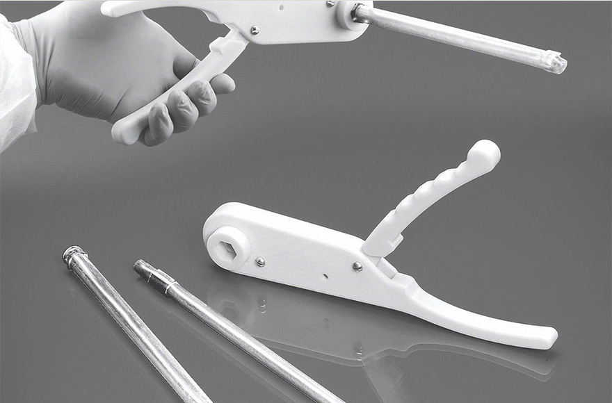 Ratchet prototype made from tough polycarbonate usingthe FDM process.