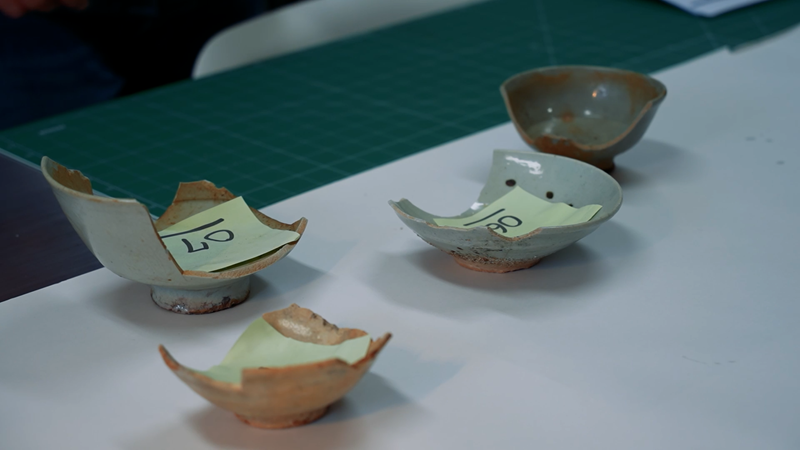 Broken ceramics before being fixed by PolyJet technology