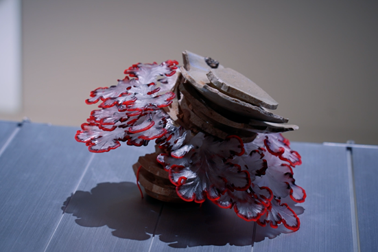 Closeup of ceramic 3D printed using Stratasys PolyJet Technology